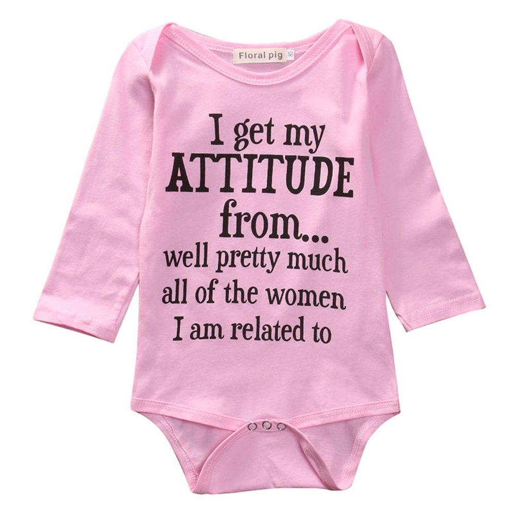 Alicado Newborn Infant Baby Girls Cotton Bodysuit Romper Jumpsuit Clothes Outfits Pink, 12-18 Months
