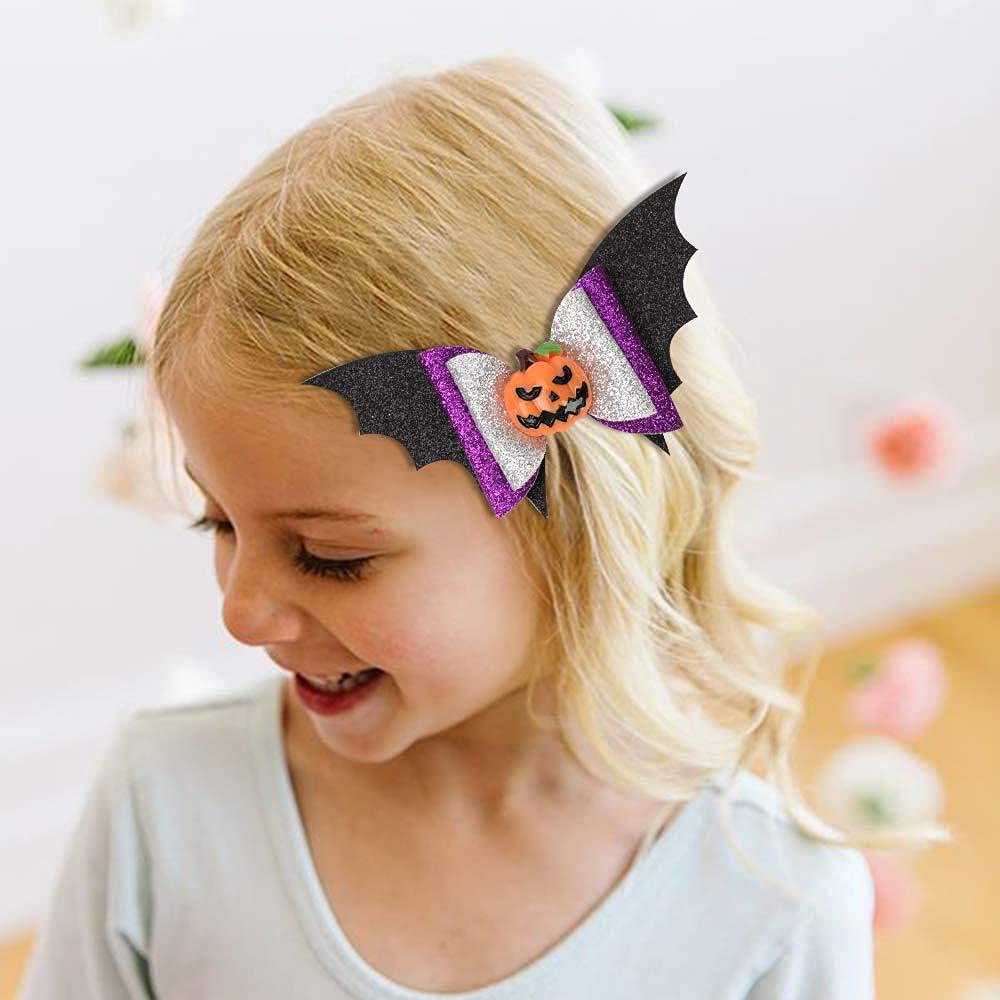 Love Sweety Baby Rose Halloween Headband Infant Pumpkin Hairband Bow Hair Clips (1Pc Bat Pumpkin)