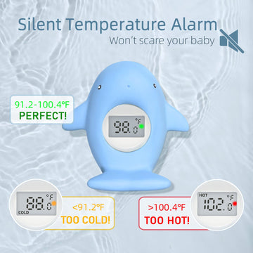 Baby Bath Tub Thermometer - Bathtub Water Thermometer With Room Temperature - Safety Floating Whale Bathtub Toy - New Upgraded M