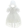 Coozy Baby Girl Christening Baptism Gowns Toddler Princess Wedding Special Occasion Dress 3Pcs Outfits (White, 12M/12-15Months)