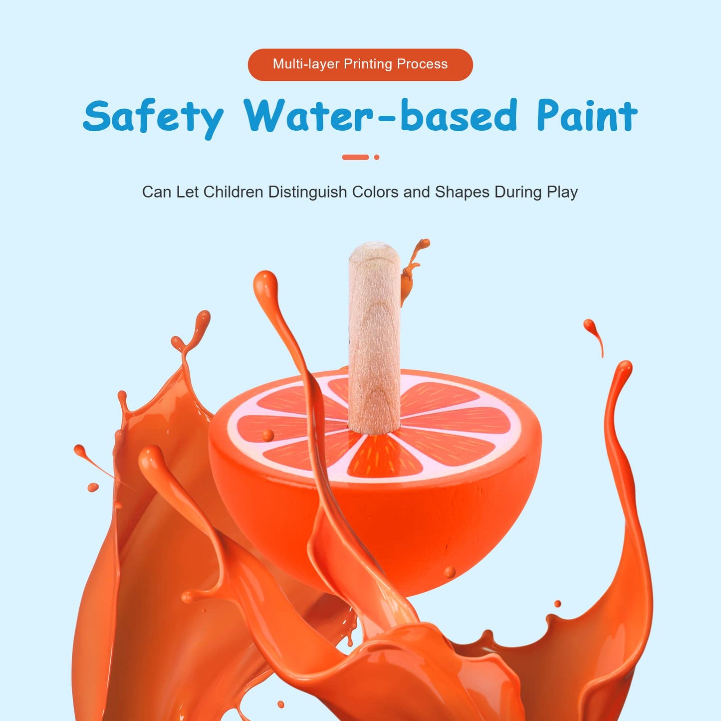 Wodi Wooden Spinning Tops, 16 Pcs Wood Novelty Gyroscopes, Kids Handmade Painted Spinner, Kindergarten Toys, Vintage Craft Spin