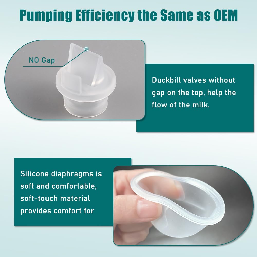 6Pcs Duckbill Valves And 4Pcs Silicone Diaphragm Compatible With Zomee Z1/Z2/Babybuddha/Ncvi 8782/8780/Motif Twist Breast Pump R
