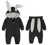 Agqt Baby Boys Bunny Costume 1St Easter Outfit Onesie Halloween Animal Clothes One Piece Romper Rabbit Ear Hoodie Black Size 12-