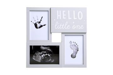 Kate & Milo Babyprints And Sonogram Hello Little One Collage Frame, Baby Handprint, Footprint And Ultrasound Baby Keepsake Frame