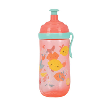 Nuby 2-Stage Busy Sipper Cup With No-Spill Silicone Spout And Free-Flow Pop-Up, 12 Ounce,Assorted( Colors/Designs May Vary), 6M+