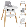 3-in-1 Baby High Chair, Convertible High Chairs for Babies and Toddlers with Adjustable 5-Level Footrest & Dishwasher Safe Tray,