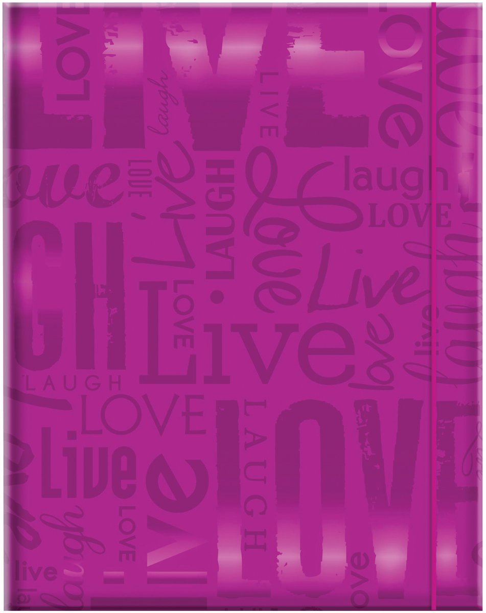 Mcs Embossed Live Laugh Love 100-Pocket 4X6 Photo Album, Bright Purple