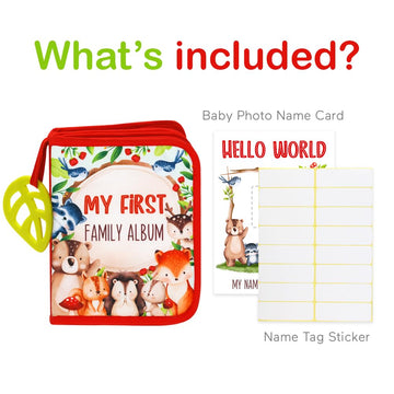Urban Kiddy Baby'S My First Family Album | Soft Photo Cloth Book Gift Set For Newborn Toddler & Kids (Woodland)