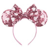 Foeran Mouse Ears Headbands Shiny Bows Mouse Ears Glitter Party Princess Decoration Cosplay Costume For Girls Women (Pink Heart