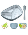 Qyeejong Toddler Suction Plates for Baby, Food Grade Platinum Silicone Baby Plates BPA Free, Divided Suction Toddler Plate Dishe