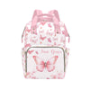 Noverbibi Custom Baby Diaper Bags with Name, Butterfly Pink Personalized Diaper Bag Backpack Mommy Bag Diaper Nappy Bags Casual