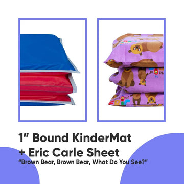 Kindermat + Eric Carle Kinderbundle - Brown Bear, Brown Bear, What Do You See? - Full Nap Mat & Washable Cover, Special Edition