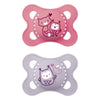 Mam Original Matte Baby Pacifier, Nipple Shape Helps Promote Healthy Oral Development, Sterilizer Case, Girl, 0-6 (Pack Of 2)