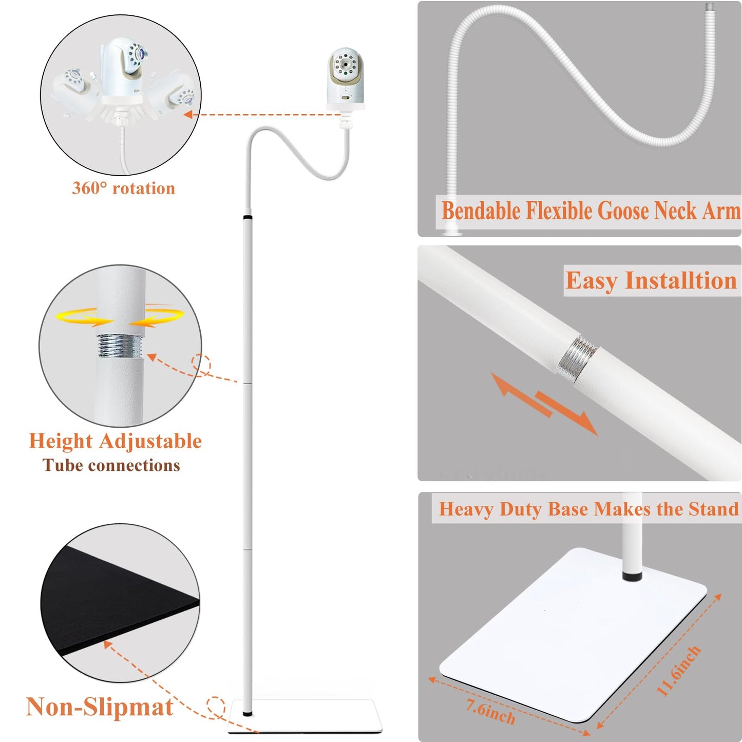 Jamyok Baby Monitor Floor Stand Holder For Infant Optics Dxr-8 Pro,Optics Dxr-8