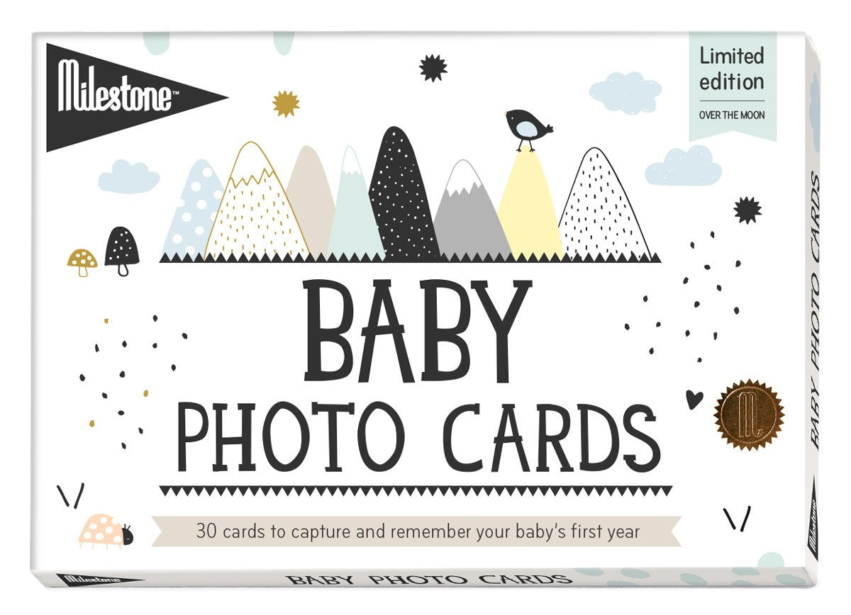 Milestone Over The Moon Baby Keepsake Cards Newborns First Year Memories
