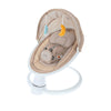 Nuby Baby Swing with Canopy and Remote - 5-Level Infant Swing with Soothing Sounds and Mobile App Control - 0-9 Months - Tan