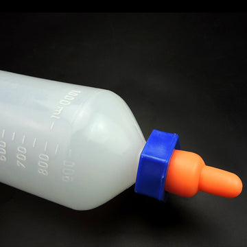 Calf Milk Feeder Bottle With Nipple Sheep Lamb Bottle Holder 1 Quart Screw Set Milking Feeding Replacement By Livestocktool