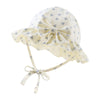 Jangannsa Bow Baby Girls Summer Hat Flower Toddler Girls Sun Hat Cotton Breathable Infant Cap (Beige Floral, 18.1'(3-6 Months))