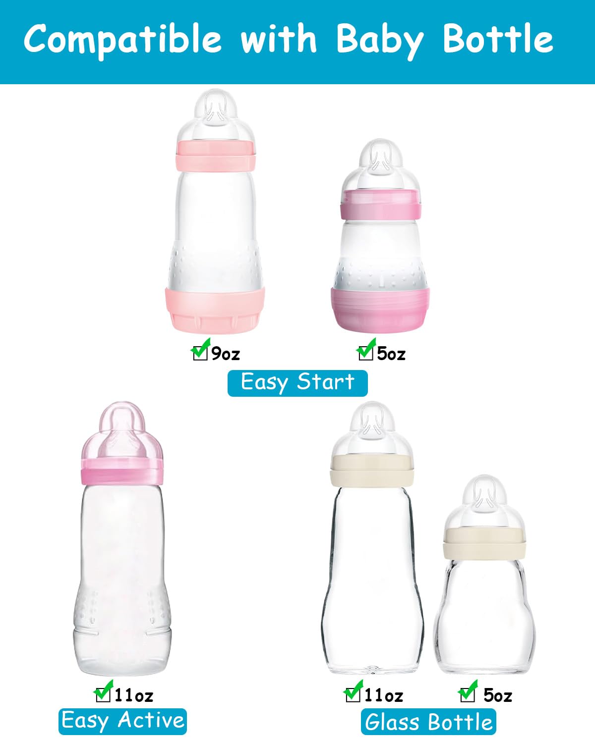 Sippy Cup Nipples For Mam Baby Bottles, Soft 100% Silicone Sippy Spout Nipples, 6M+, Variable Flow, 3 Count