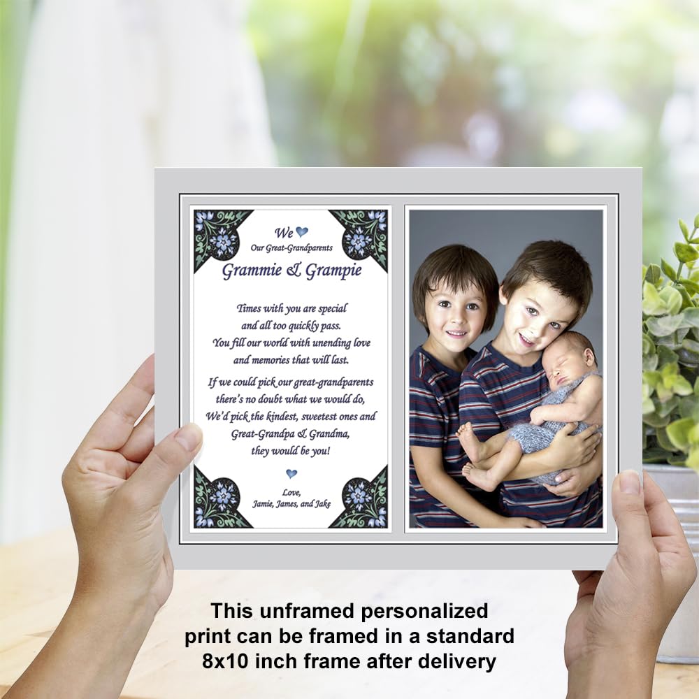Poetry Gifts Great Grandparent Poem From Grandchildren, Great-Grandparents Personalized 8X10 Print With Photo