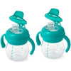 Oxo Tot Transitions Soft Spout Sippy Cup With Removable Handles, Teal, 6 Ounce (2 Pack)