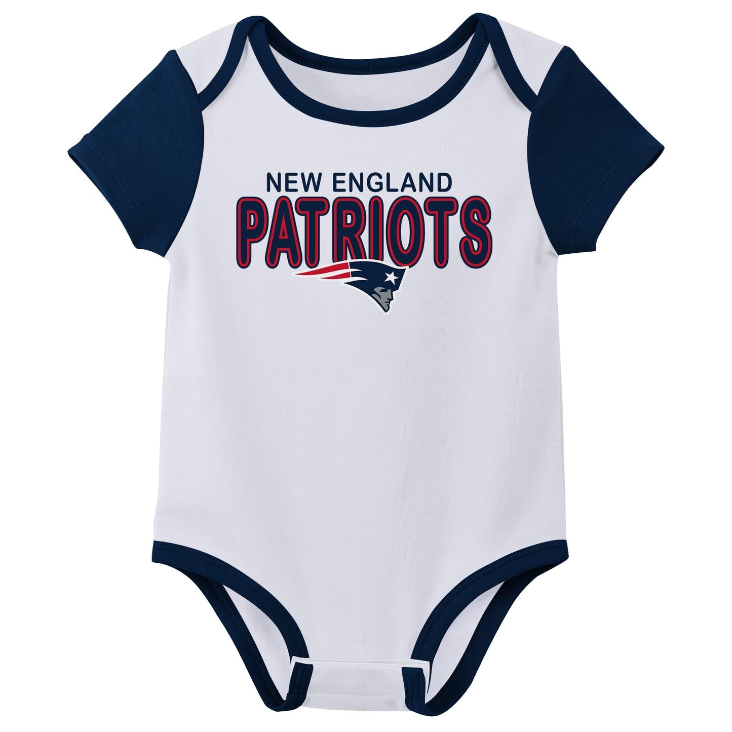 Outerstuff Nfl Newborn Baby And Infant Short Sleeve Bodysuit Variety 3-Pack - New England Patriots, 18M