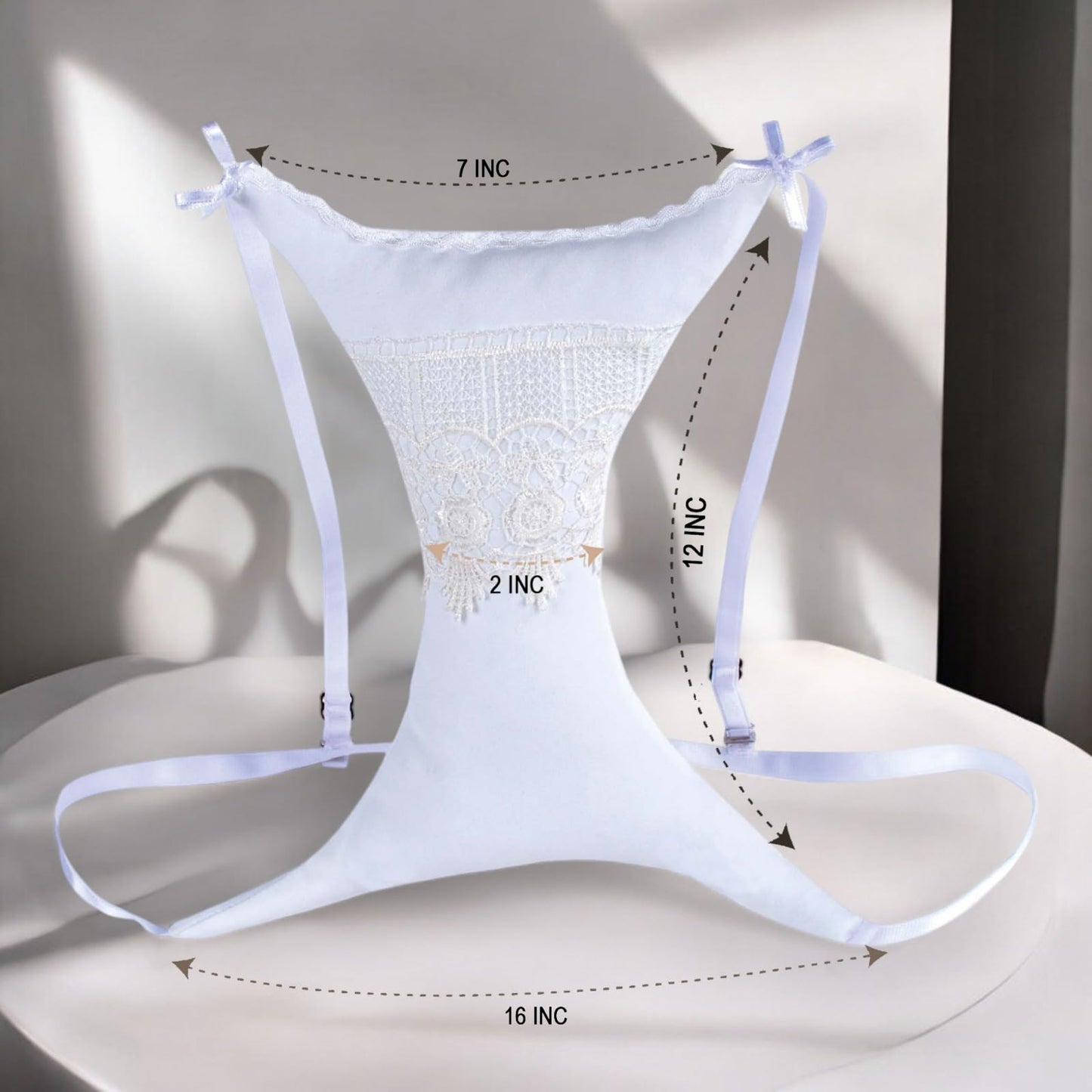 Xoria Breast Pillow - Soft 100% Cotton, Breast Pillow For Side Sleepers, Anti-Wrinkle Chest Support, Adjustable Strap, Breathabl