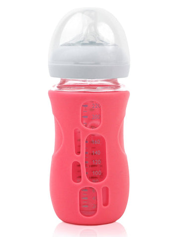 Olababy Silicone Sleeve For Avent Natural Glass Baby Bottles (8 Oz, Pink)
