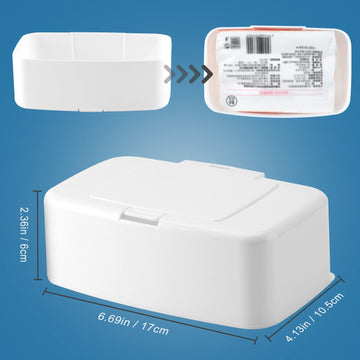 2 Pack Wipes Dispenser, Small Wipes Case With Lid, Wet And Dry Tissue Box, Dustproof Wipe Container With Sealing Design, Keeps W