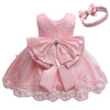 Baby Christmas Embroidery Lace Dresses Little Kid Easter Halloween Wedding Formal Event Dress (Pink02 8348,24M)