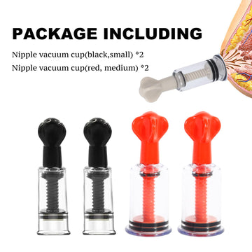 Jesakmie 2Size Red Black Nipplesuckers Silicone Nipple Corrector For Flat Inverted Nipples For Breastfeeding Mother Or Women Vac