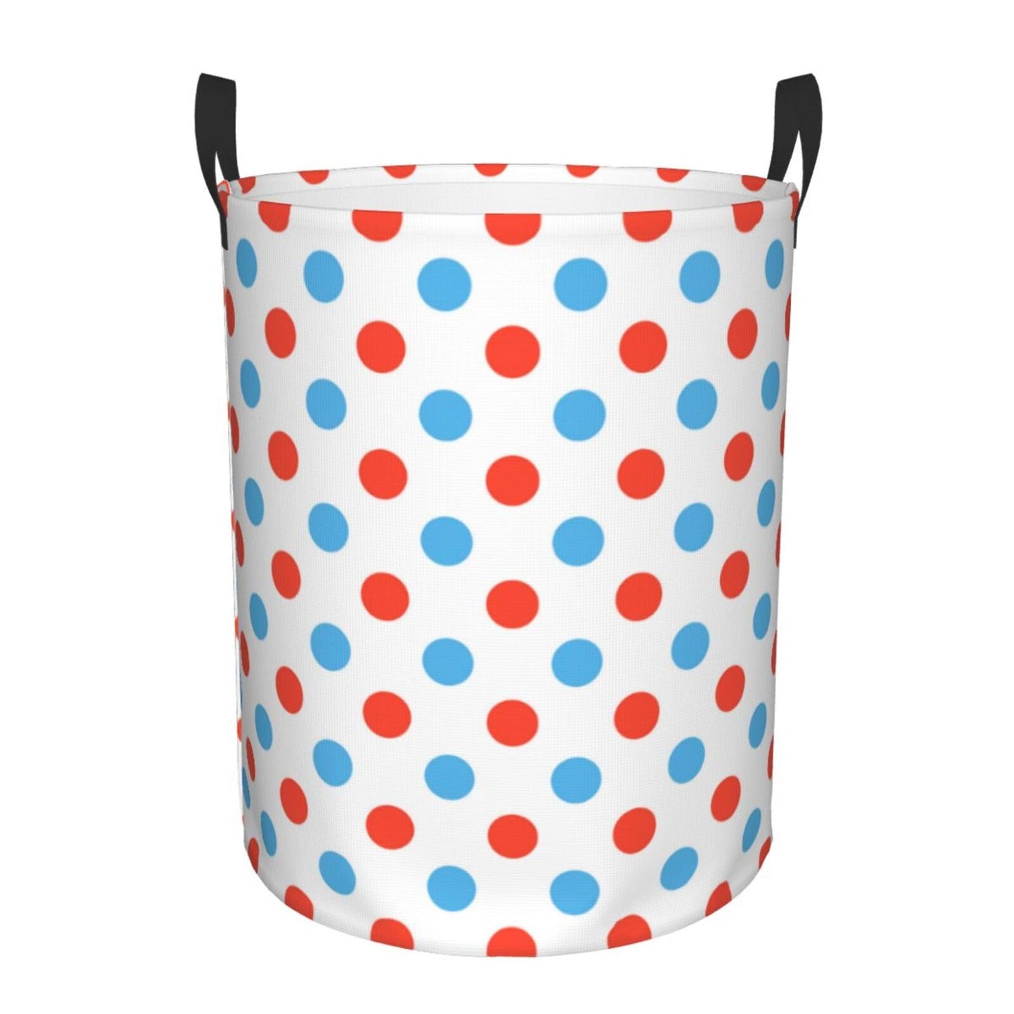 Pevtufa Red Blue Polka Dots Foldable Laundry Basket Organizer,Fabric Clothes Toy Storage Basket Nursery Hamper Storage Bin For H