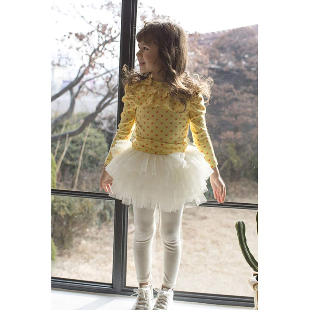 Elamccor Baby Toddler Girls' Tutu Leggings Tulle Ruffle Skirted Pants 2-6T Rose Red