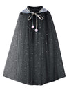 Fkkfyy Big Girl Cape Cloak Dresses Coat Matching Princess Wedding Birthday Party Halloween Star Sequins Cape Summer Cloaks Costu
