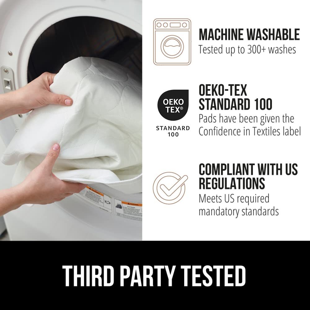 Gorilla Grip Washable Toddler Mattress Incontinence Pads, Reusable Waterproof Bed Underpads, Absorbent Leak Proof 52X34 2 Pack S