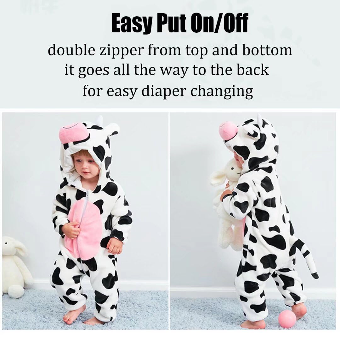 Baby Cow Costumes Unisex Toddler Outfit Halloween Dress Up Romper 2-6 Months