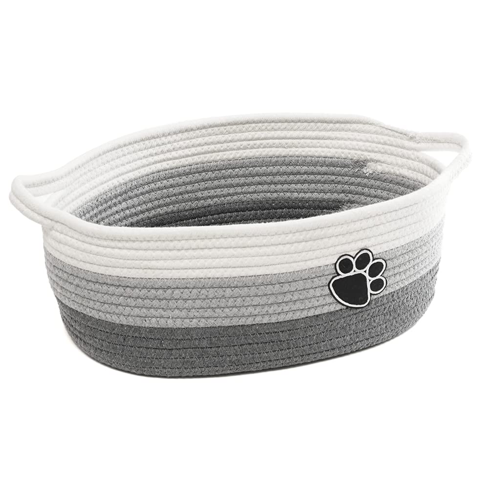 Small Woven Baskets For Organizing Rope Storage Basket With Handle Cute Cotton Nursery Gift Dog Toy Bins Organizer