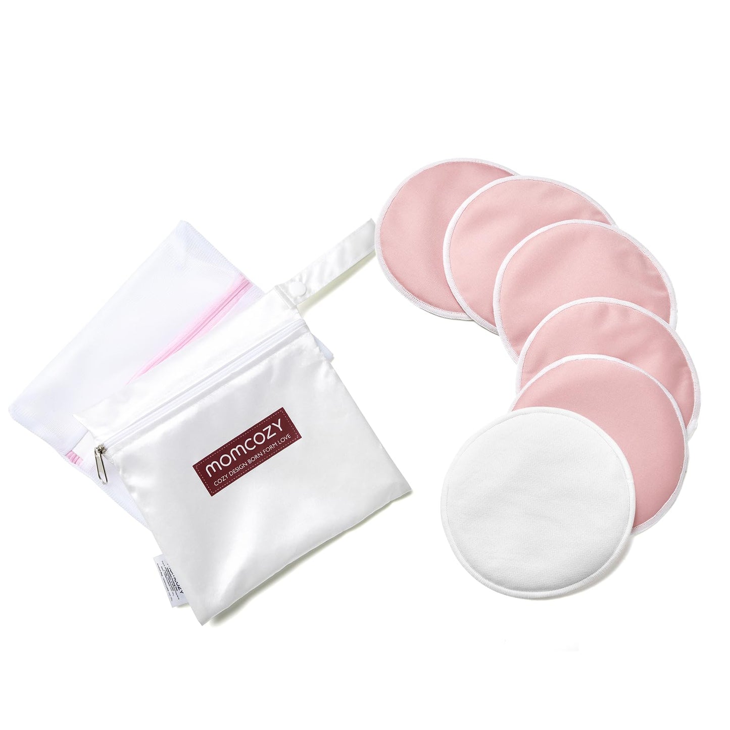 Momcozy Reusable Breast Pads, Innovative Use Of Absorbent Fabric & 3-Layer Washable Nursing Pads, Ultra-Thin Design, Invisible,