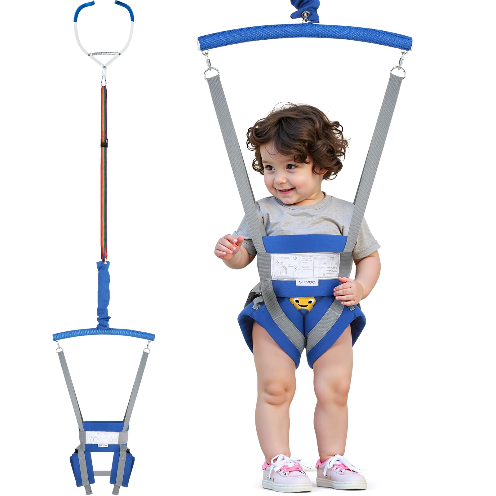 Slevoo Baby Jumper, Baby Door Jumper Quick Set Up And Easy-To-Use, Fun Bouncer For Active Play Over 1 Year Old, Blue