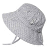 Jan & Jul Summer Kids Bucket Hat With Adjustable Strap (Xl: 5-12 Years, Grey Herringbone)