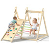 Bluewood 4 In 1 Indoor Jungle Gym, Foldable Wooden Climbing Set With Swing, Slide, Ladder And Climbing Wall, Montessori Philosop