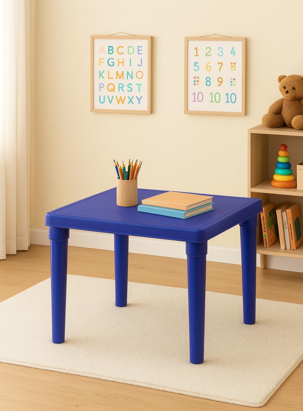 Nilkamal Genius Multipurpose Kids Table | Ludo & SnakeLadder Game | Study, Toy & Laptop Table | Strong & Durable | Multicolor
