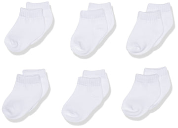 Luvable Friends Unisex Baby Newborn And Baby Socks Set, White, 6-12 Months