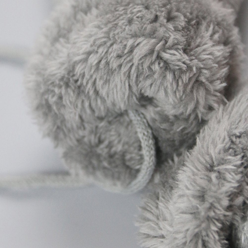 X&F Unisex Baby Cute Buttons Fur Thick Gloves Kids Warm Mittens With String Dark Grey