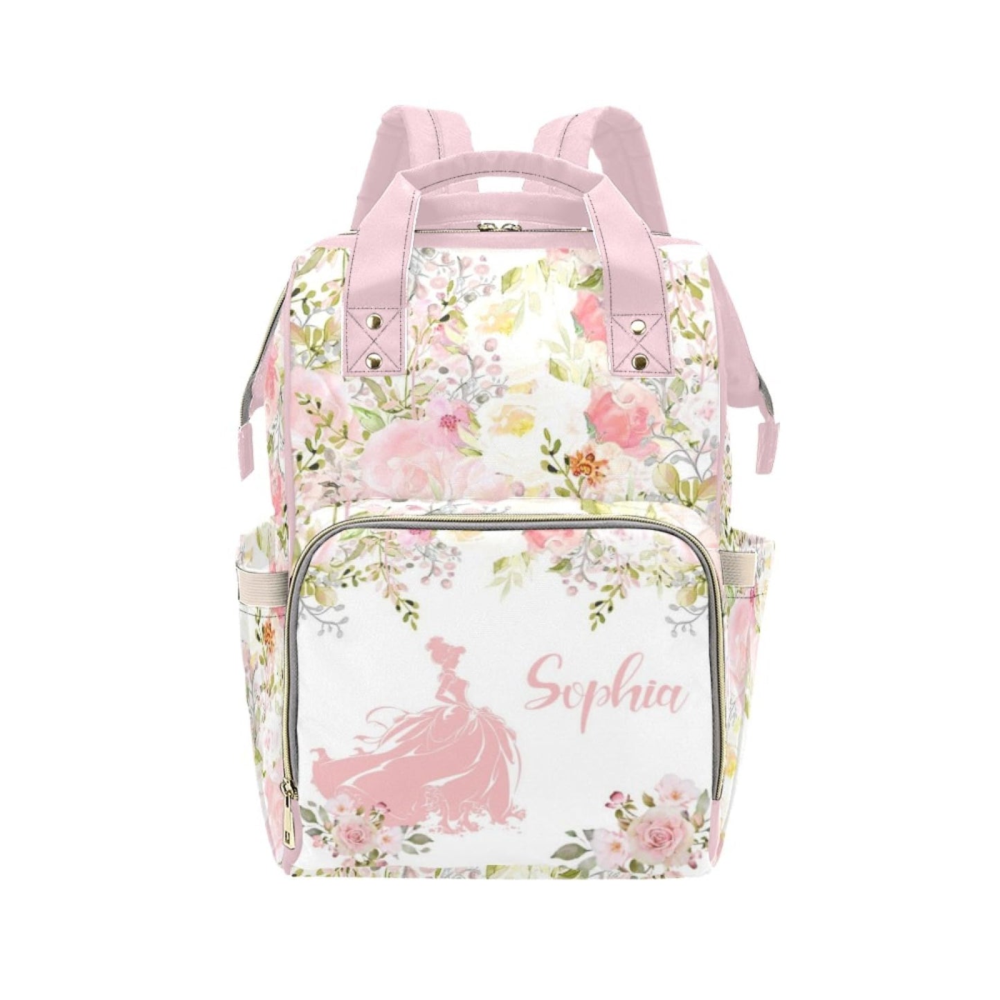 Custom Diaper Bag Backpack for Women, Personalized Name Nursing Mommy Daypack, Diaper Bag for Girls Boys, New Mom Gifts (Princes