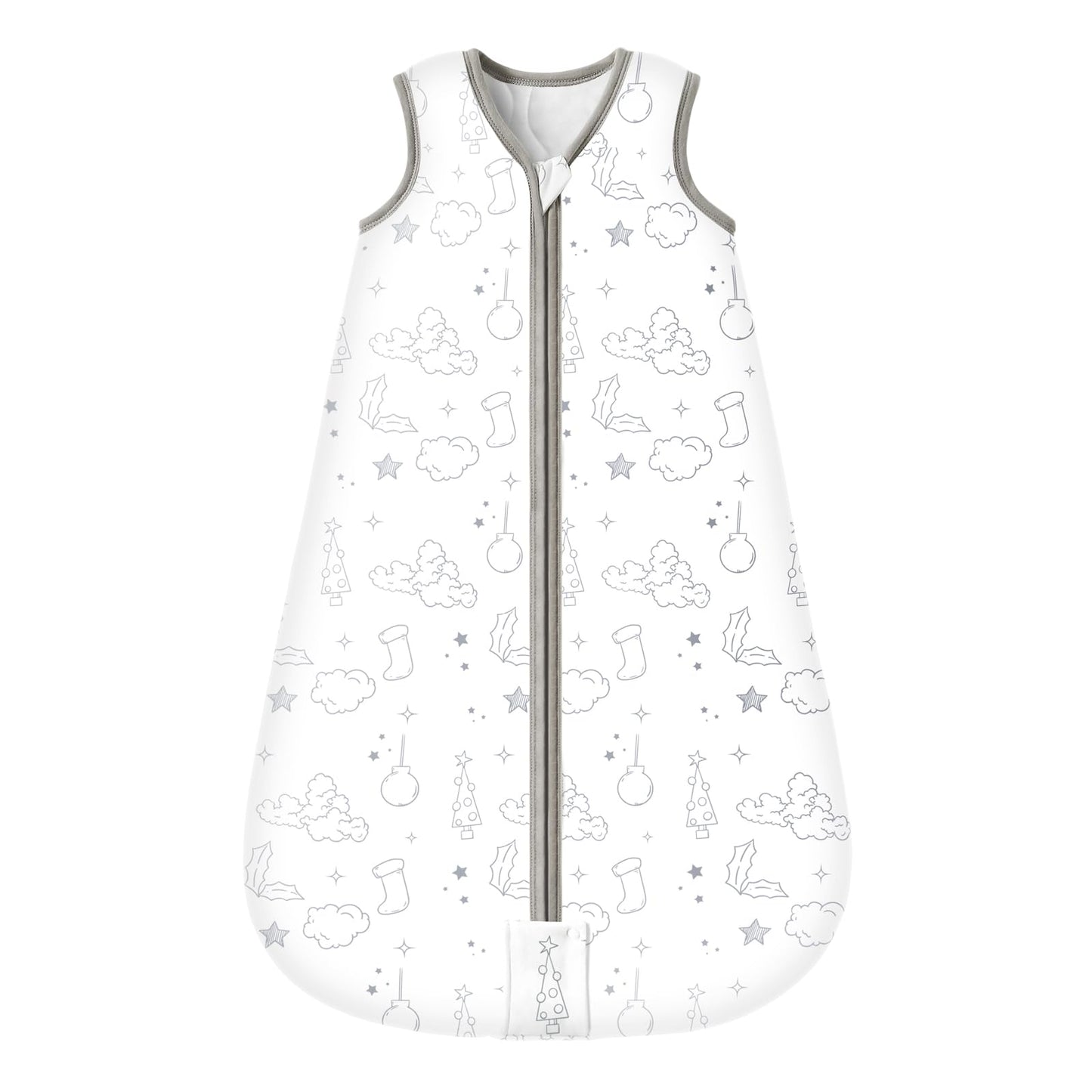 Mosebears Sleep Sack Baby Winter Wearable Blanket with 2-Way Zipper,2.5 TOG Cotton Sleep Sack Unisex (White Cloud, 6-12 Months)