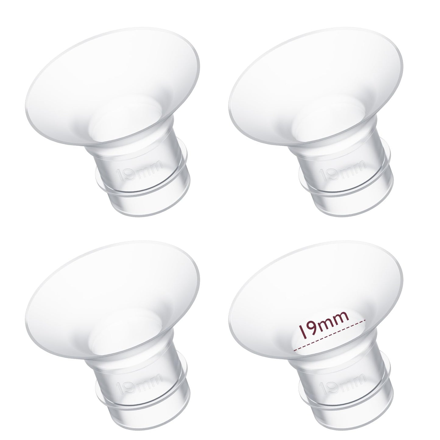 Momcozy Flange Insert 19mm Compatible with 24mm Flange/Shield of Most Pumps, Insert for Breast Pump Replacement Accessories, 4PC