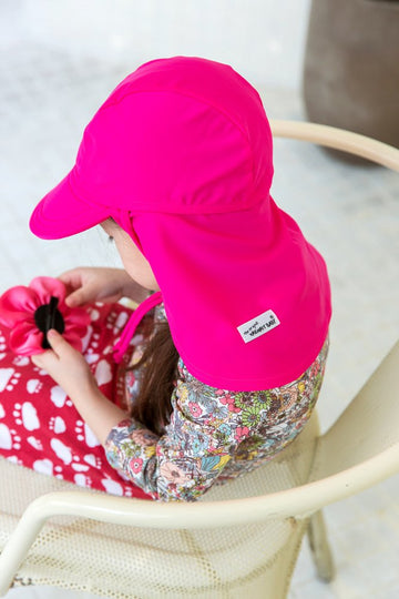 Vaenait Baby Girls Sun Protection Sporty Flap Swim Hat Uv Upf 50+ Flap Cap Hot Pink S