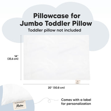 Keababies Toddler Pillowcase For 14X20 Pillow - Organic Jumbo Toddler Pillow Case For Boy, Kids - 100% Natural Cotton Pillowcase