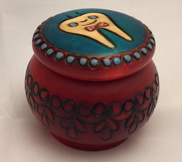 Hlpiamok Aeiniweraabbcc Spprandom Tooth Fairy Box Polish Handmade Wooden Round Boy'S Tooth And Curl Box First Tooth Keepsake Box